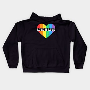 Gay Lesbian Pride Rainbow Heart Lgbt Love Is Love Kids Hoodie